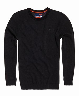 Superdry Orange Label Cotton Crew Neck Férfi Ugró Fekete | ZPGYB3027